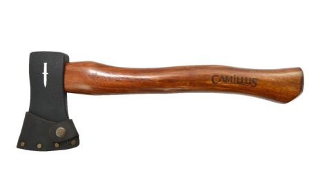 2026t CAMILLUS American Hickory Hatchet, 16" Overall, Leather Sheath