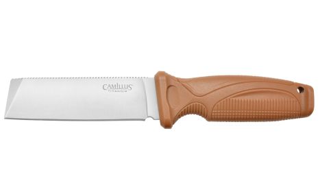 2026t CAMILLUS Swedge, 8.75" Overall, 4.3" Blade, 420Ss, Tan Abs Handle, Sheath