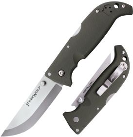 2026t COLD STEEL FINN WOLF OD GREEN, 7 7/8" OVERALL, 3 1/2" BLADE, 3MM THICK, AUS8A STEEL, BLISTER PACKED