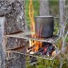 Outdoor Camping Pot Rack Square 304 Stainless Steel Barbecue Mesh Simple Firewood Stove Barbecue Rack