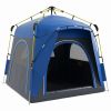 Outsunny Camping Tents 4 Person Pop Up Tent Quick Setup Automatic Hydraulic Family Travel Tent w/ Windows, Doors Carry Bag Included