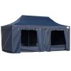 Outsunny 10x20 Pop Up Canopy, 7 Removable Sidewalls, Privacy Features, Roller Bag, Upgraded Frame, Blue