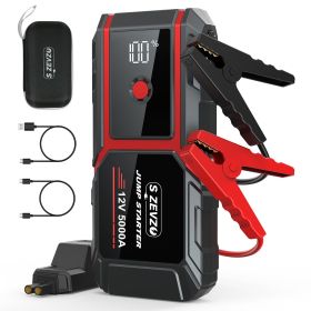 S ZEVZO Car Battery Jump Starter, 5000A Jump Starter Battery Pack for Up to 10.0L Gas and 8.0L Diesel Engines, 12V Portable Jump Box with LCD Display