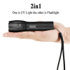 2 IN 1 LED Flashlight UV + white Zoomable LED Flashlight Detection Lamp(TK/TMEU for self-pickup)