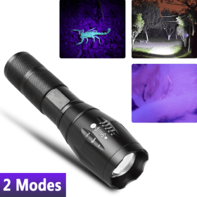 2 IN 1 LED Flashlight UV + white Zoomable LED Flashlight Detection Lamp(TK/TMEU for self-pickup)