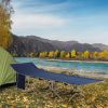 Folding Camping Cots for Adults with Carry Bags, Side Pockets, Outdoor Portable Sleeping Bed for Travel Camp Vocation, Blue
