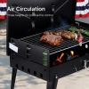 "3-Height Adjustable Grill – Windproof Portable Charcoal BBQ for Camping Tailgating Picnics"