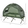 Folding Camping Cot for Adults All-in-One Elevated Tent with Sleeping Bag Thick Air Mattress Portable Single Bed