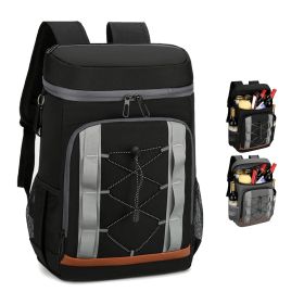 Cooler Backpack 36 Can Leakproof Insulated Cooler Backpack with 25L/6.6Gal for Picnic Camping Beach)king Fishing Travel (Option: Black)