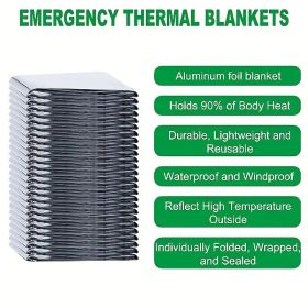 8-pack Outdoor Camping Rainproof Emergency Silver Foil Emergency Insulation Blanket (Option: 8pack)