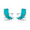 2PFCS Folding Beach Chairs 23"x21.7"x31.5" 4-Position Adjustable Steel Frame Oxford Cloth 264lbs Capacity Lightweight Portable Outdoor Lounge Chairs f