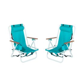 2PFCS Folding Beach Chairs 23"x21.7"x31.5" 4-Position Adjustable Steel Frame Oxford Cloth 264lbs Capacity Lightweight Portable Outdoor Lounge Chairs f (Color: Gray)