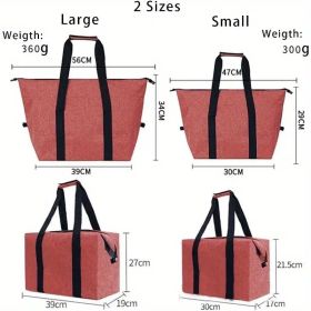 Collapsible Cooling Shopping Bag – 5.28 Gallon Capacity with Thermal Insulation for Fresh Food Storage (Color: Red)