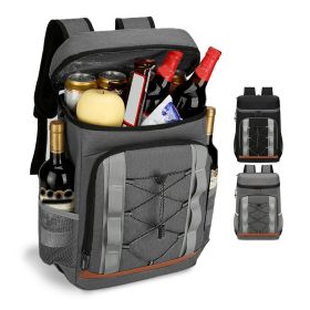 Cooler Backpack 36 Can Leakproof Insulated Cooler Backpack with 25L/6.6Gal for Picnic Camping Beach)king Fishing Travel (Option: Grey)