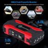 Car Jump Starter Booster with LED Flashlight for Outdoor Emergency