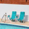 2PFCS Folding Beach Chairs 23"x21.7"x31.5" 4-Position Adjustable Steel Frame Oxford Cloth 264lbs Capacity Lightweight Portable Outdoor Lounge Chairs f