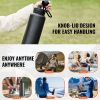 Insulated Water Bottle Stainless Steel with Wide Mouth Lid