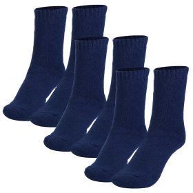 3 Color Options -- 3 Pairs Men Warm Wool Socks Soft Cozy Winter Thermal Socks For Men Thick Heat-Trapping Moisture Wicking Socks Indoor Outdoor (Option: DarkBlue)